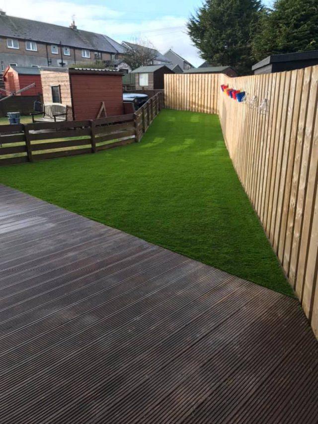 Residential lawn after Easigrass Kensington artificial grass installation