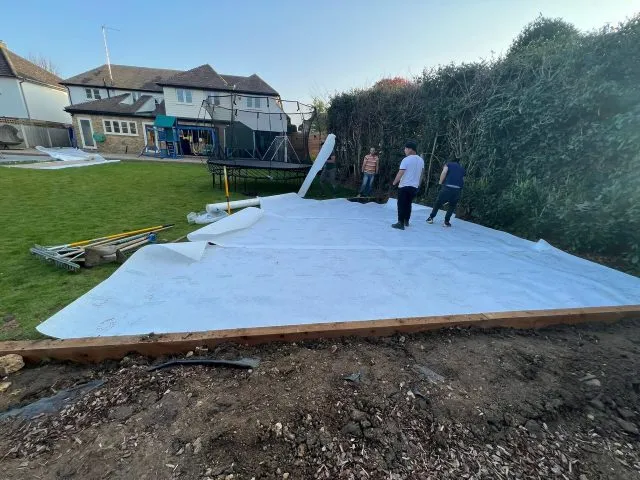 Easigrass Northern Ireland team members mid-way through residential installation project